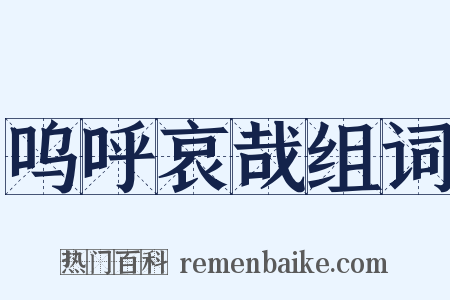 呜呼哀哉组词是什么意思的图片